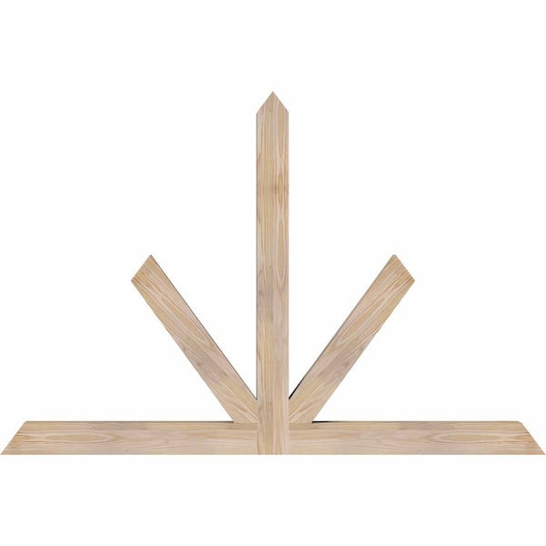 Ekena Millwork Saratoga Smooth Timber Gable Bracket, Douglas Fir, 60"W x 40"H x 3 1/2"D x 3 1/2"F, 16/12 Pitch GBW060X40X0404SAR00SDF - main